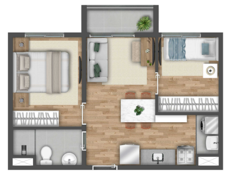 Apartamento à venda com 37m², 2 quartos sem vaga - 18