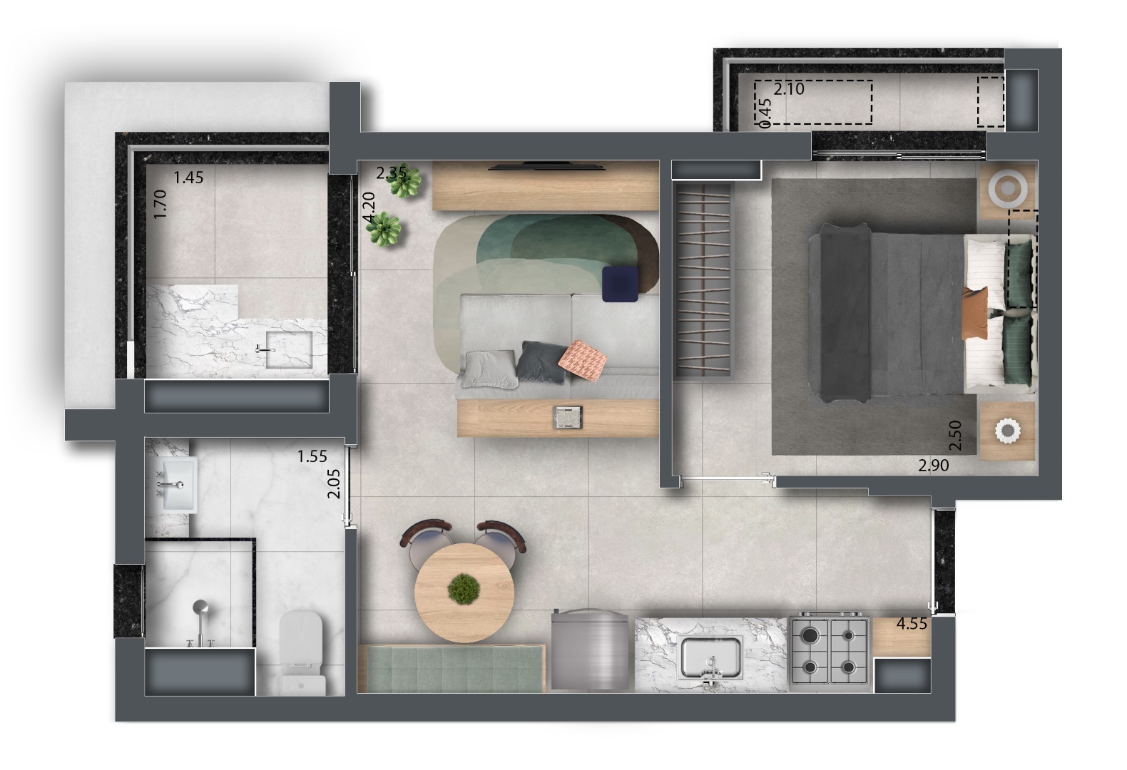 Apartamento à venda com 34m², 1 quarto sem vaga - 25