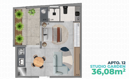 Apartamento à venda com 42m², 1 quarto sem vaga - 23