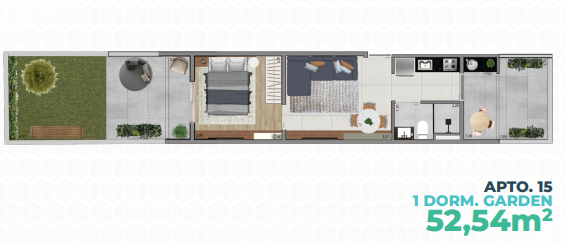 Apartamento à venda com 52m², 1 quarto sem vaga - 23