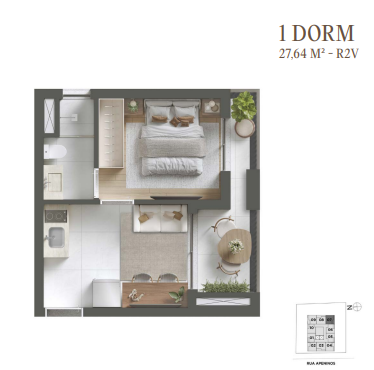 Studio à venda com 27m², 1 quarto sem vaga - 6