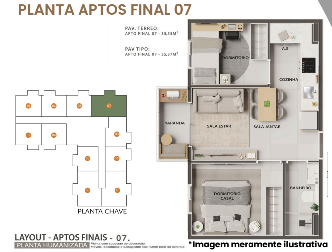Apartamento à venda com 35m², 2 quartos sem vaga - 24