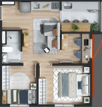 Apartamento à venda com 39m², 2 quartos sem vaga - 23