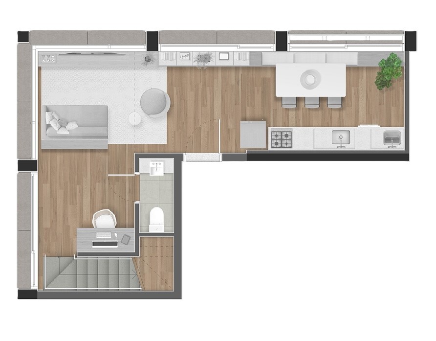 Apartamento à venda com 68m², 1 quarto com vaga - 10