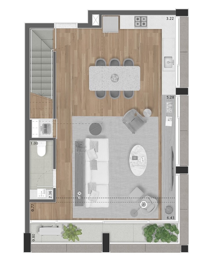 Apartamento à venda com 116m², 1 quarto com vaga - 10