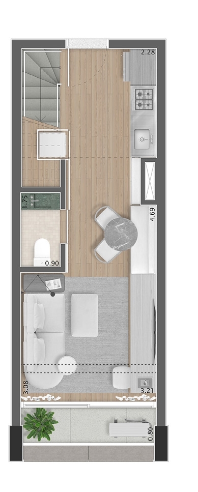 Apartamento à venda com 54m², 1 quarto com vaga - 11