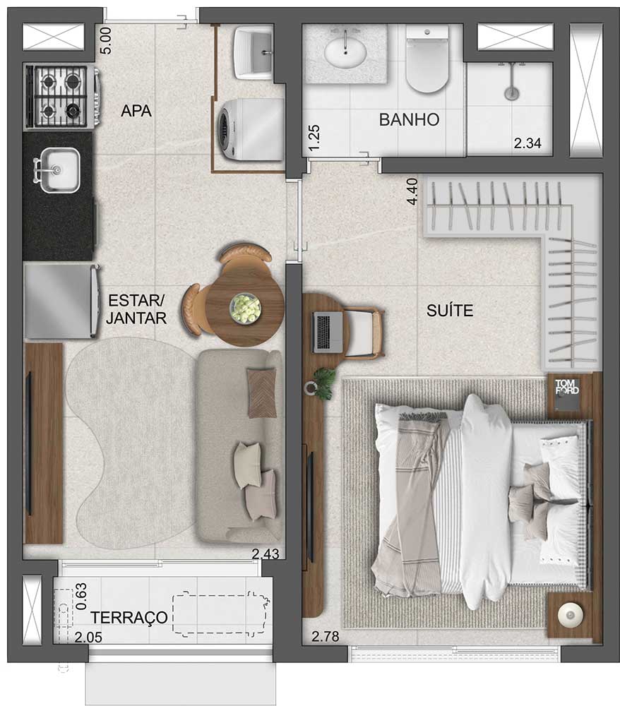 Apartamento à venda com 33m², 1 quarto sem vaga - 32