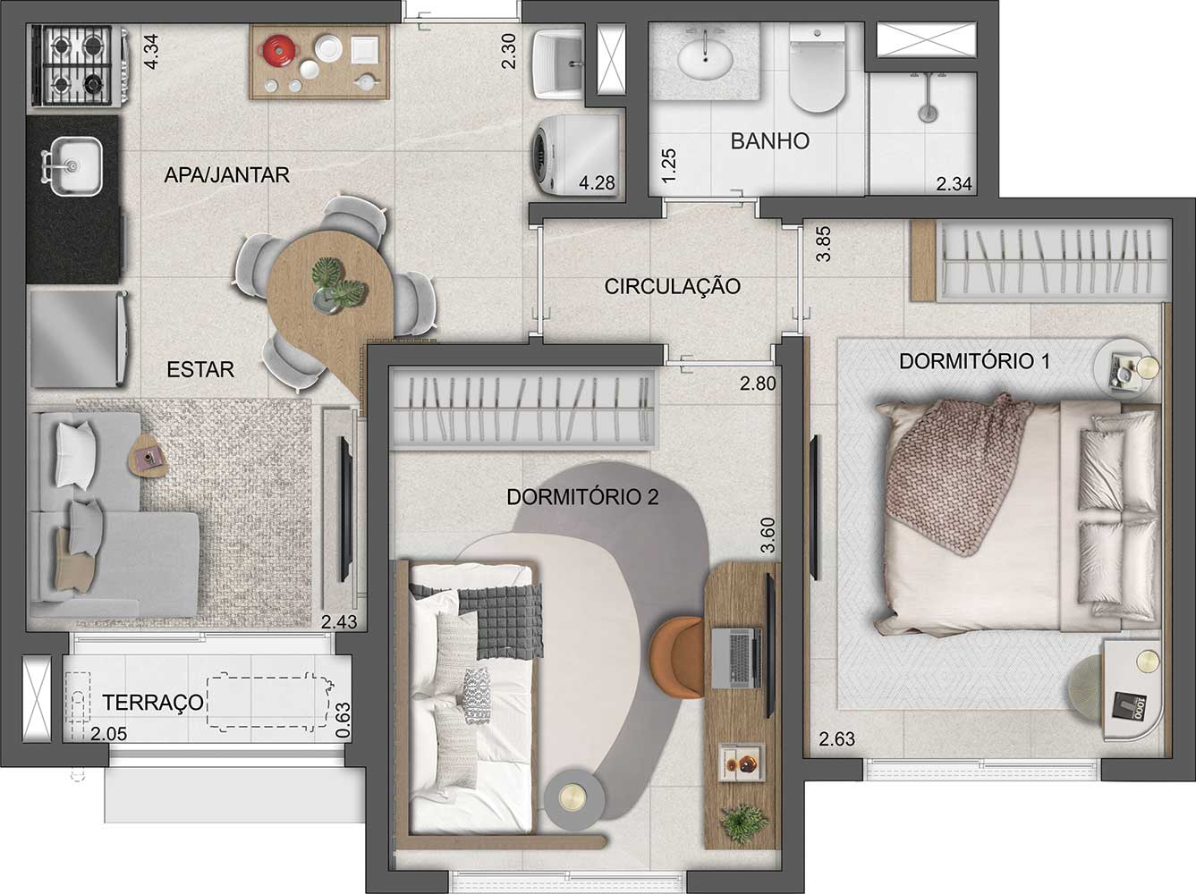 Apartamento à venda com 47m², 2 quartos com vaga - 32