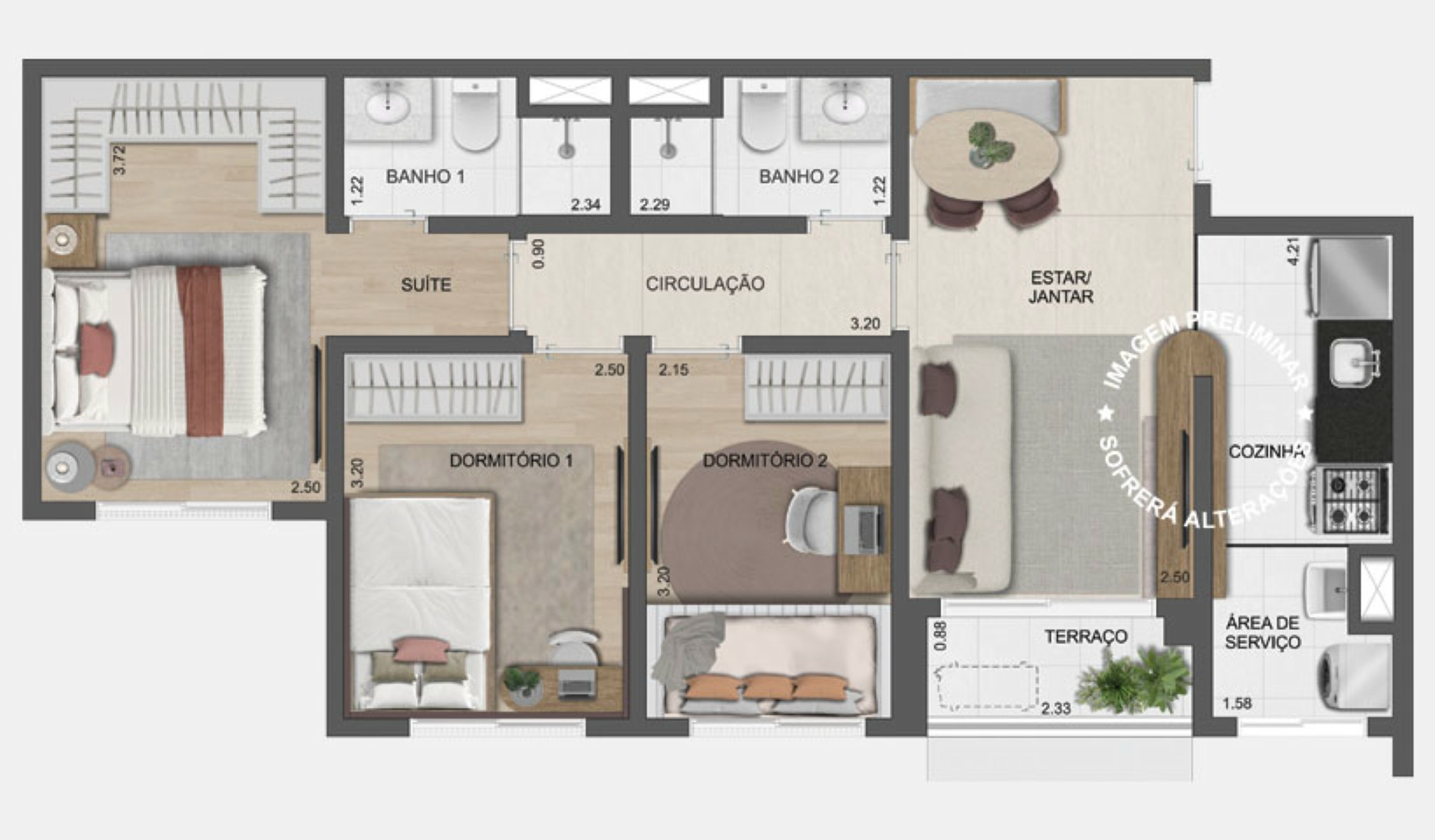 Apartamento à venda com 63m², 3 quartos com vaga - 32