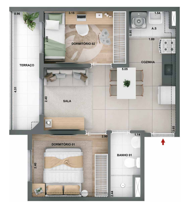 Apartamento à venda com 42m², 2 quartos sem vaga - 14
