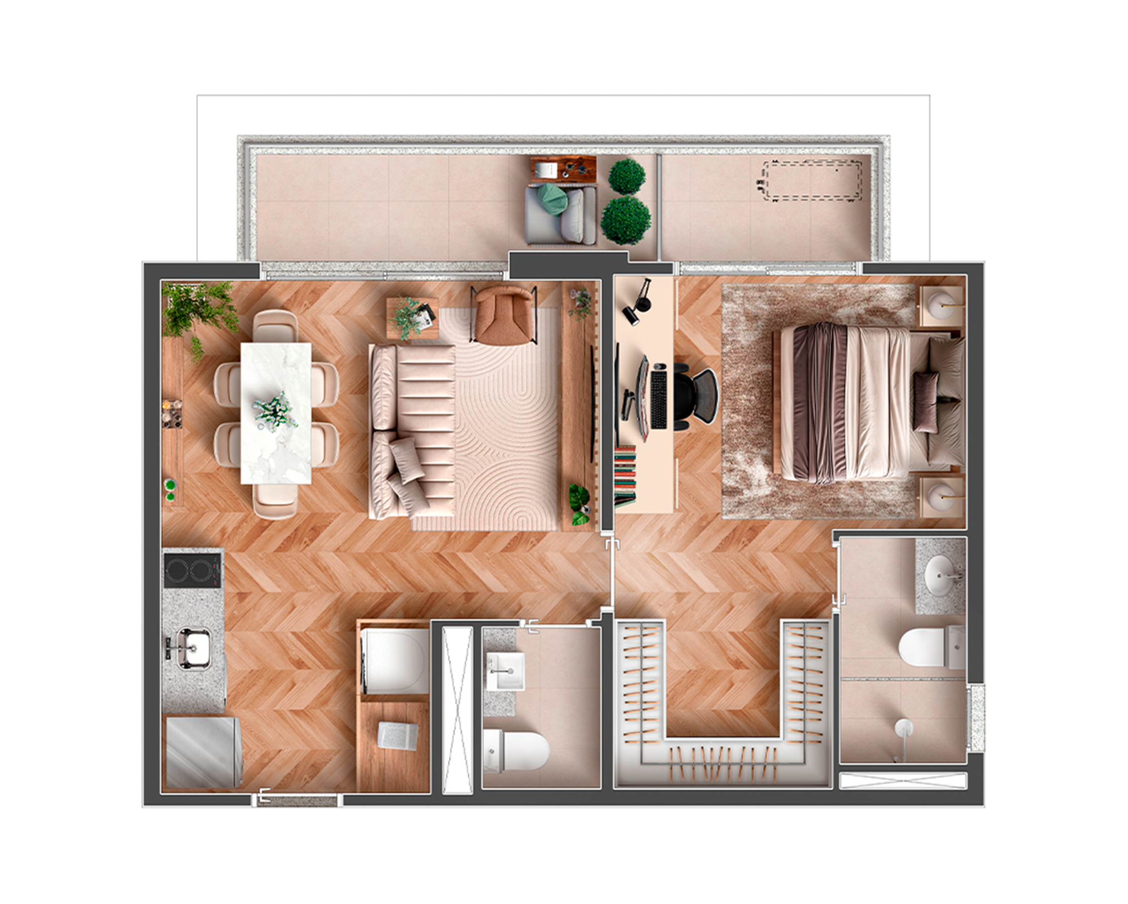 Apartamento à venda com 52m², 1 quarto com vaga - 23
