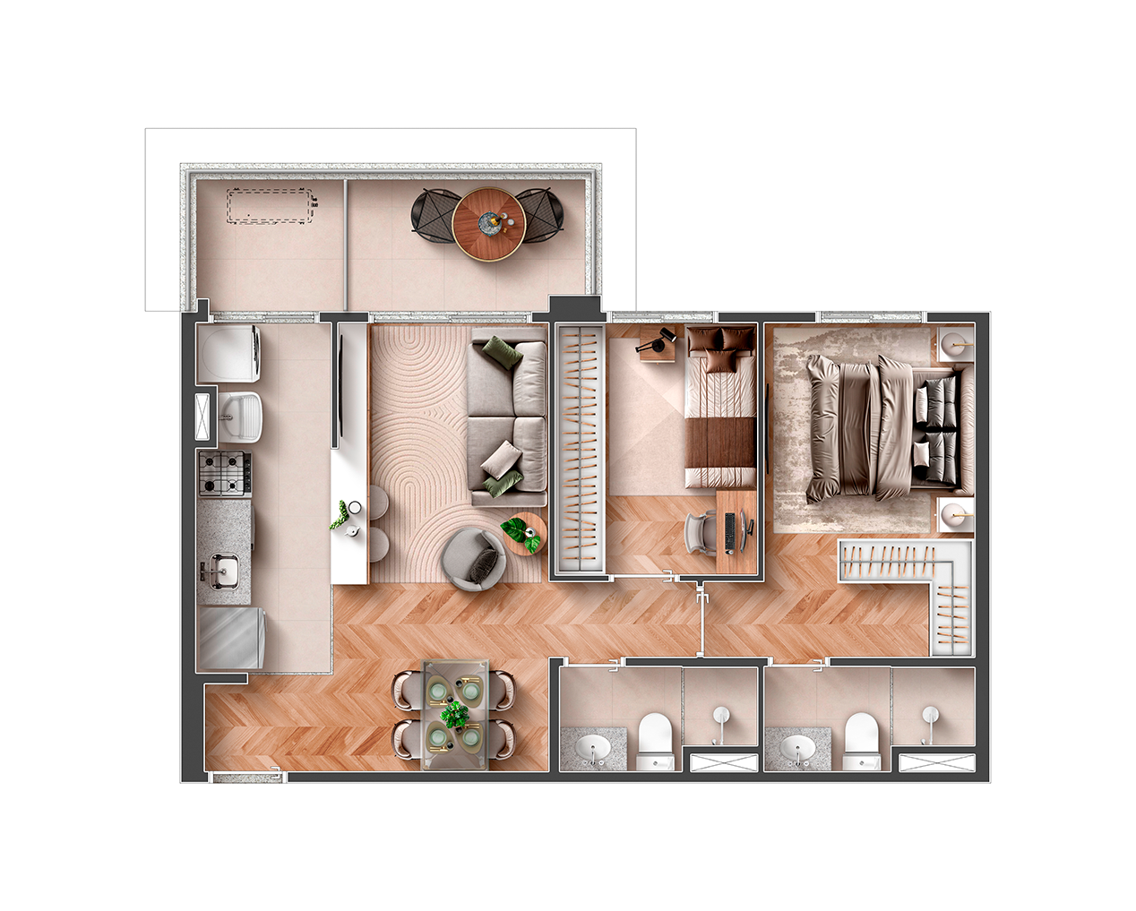 Apartamento à venda com 56m², 2 quartos com vaga - 23