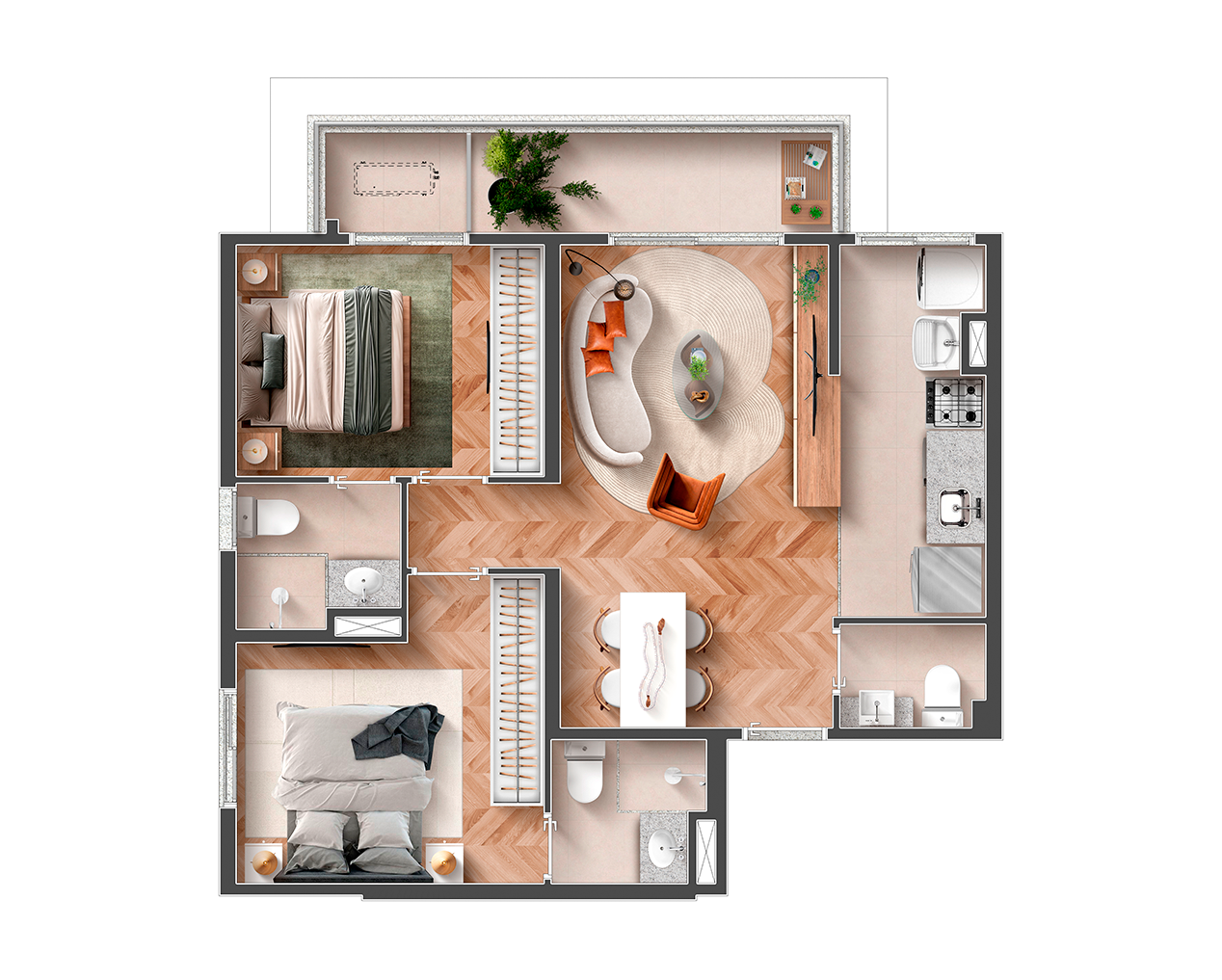 Apartamento à venda com 61m², 2 quartos com vaga - 23