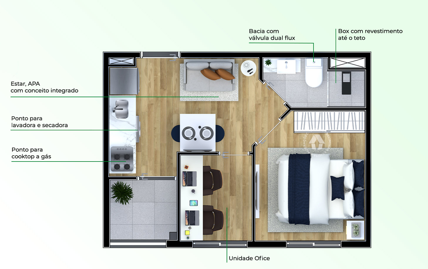 Apartamento à venda com 27m², 1 quarto sem vaga - 19