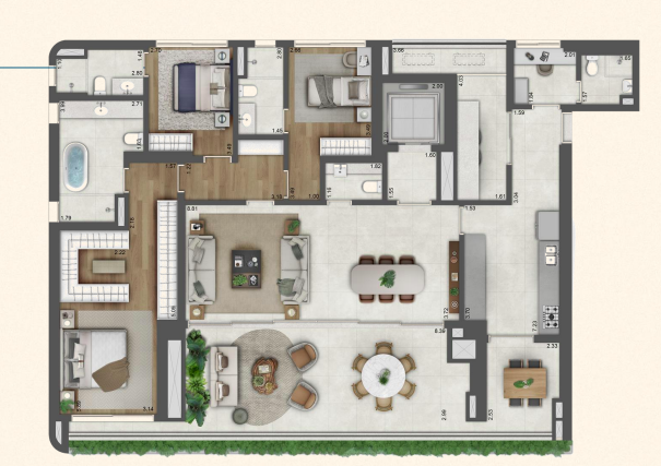 Apartamento à venda com 224m², 3 quartos com vaga - 3