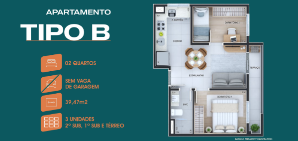Apartamento à venda com 39m², 2 quartos sem vaga - 25