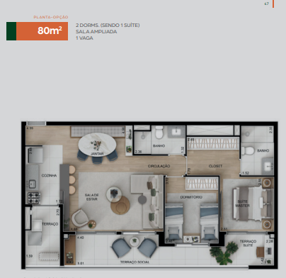 Apartamento à venda com 80m², 2 quartos com vaga - 19