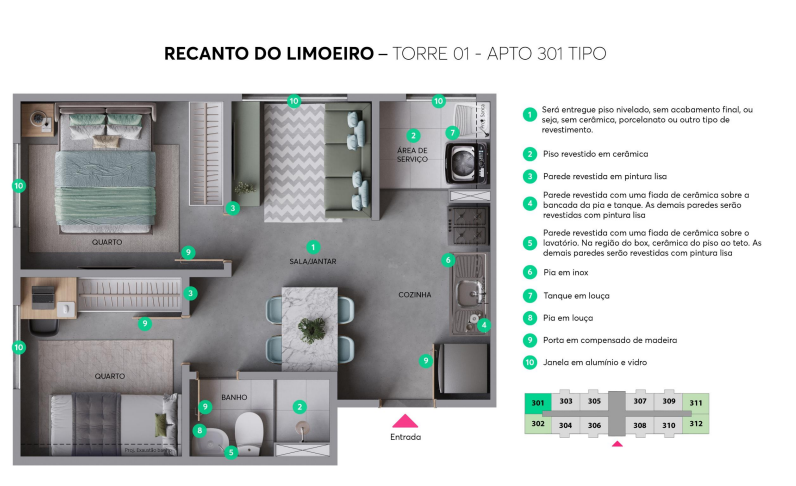 Apartamento à venda com 34m², 2 quartos sem vaga - 13