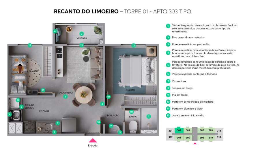 Apartamento à venda com 32m², 2 quartos sem vaga - 13