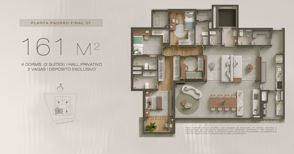 Apartamento à venda com 161m², 4 quartos com vaga - 19