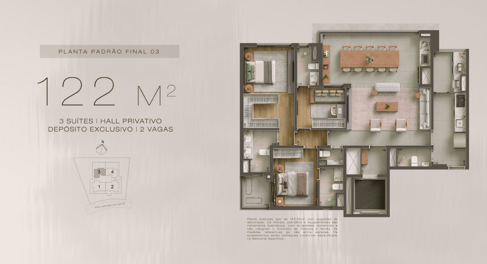 Apartamento à venda com 122m², 3 quartos com vaga - 19