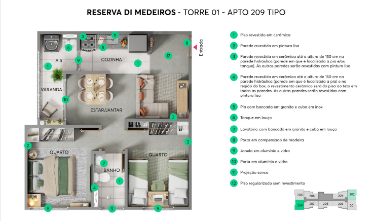 Apartamento à venda com 39m², 2 quartos com vaga - 13