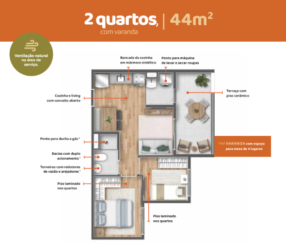 Apartamento à venda com 44m², 2 quartos com vaga - 19