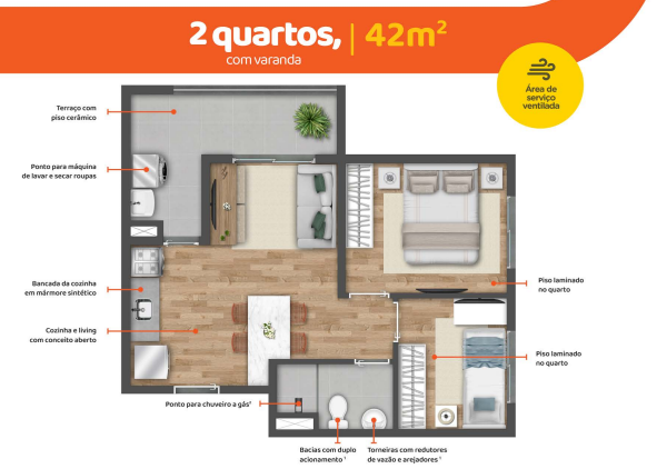 Apartamento à venda com 42m², 2 quartos com vaga - 16