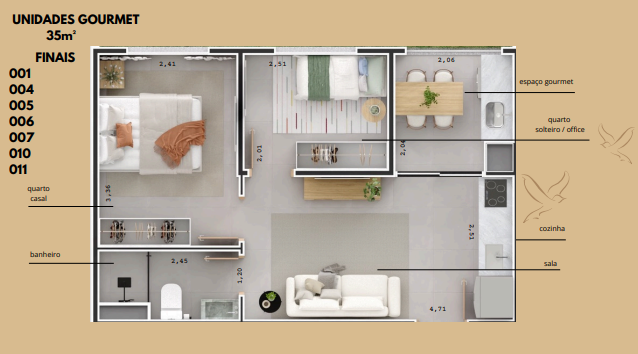 Apartamento à venda com 35m², 2 quartos sem vaga - 19