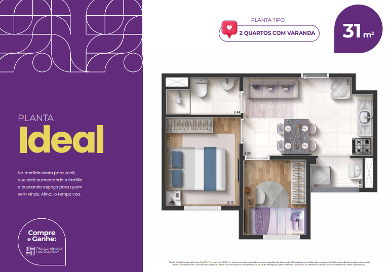 Apartamento à venda com 31m², 2 quartos sem vaga - 20