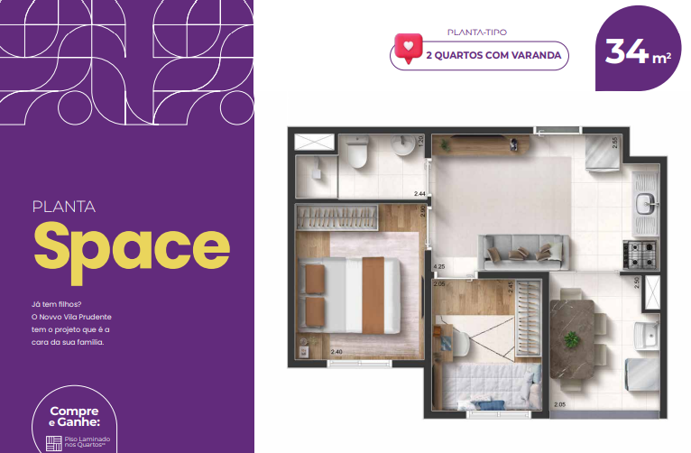 Apartamento à venda com 34m², 2 quartos sem vaga - 20