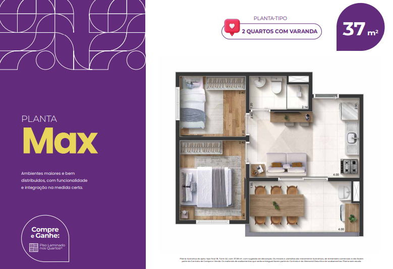 Apartamento à venda com 37m², 2 quartos sem vaga - 20