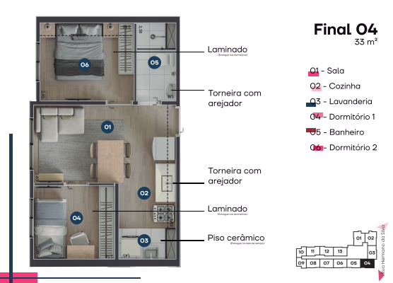 Apartamento à venda com 33m², 2 quartos sem vaga - 10