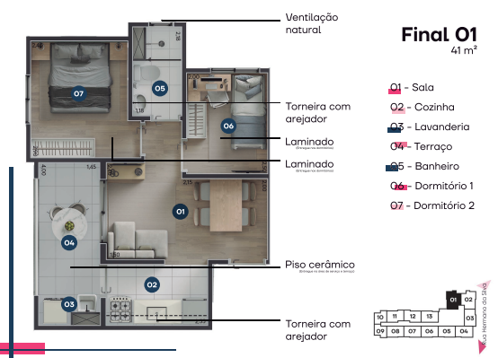 Apartamento à venda com 41m², 2 quartos sem vaga - 10