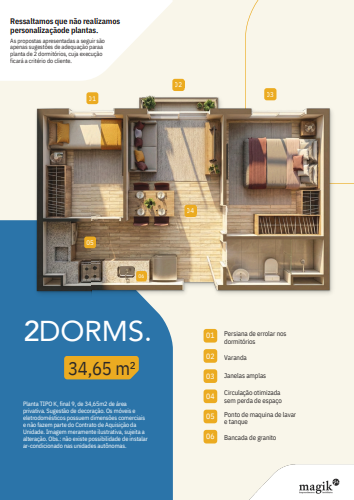 Apartamento à venda com 34m², 2 quartos sem vaga - 22
