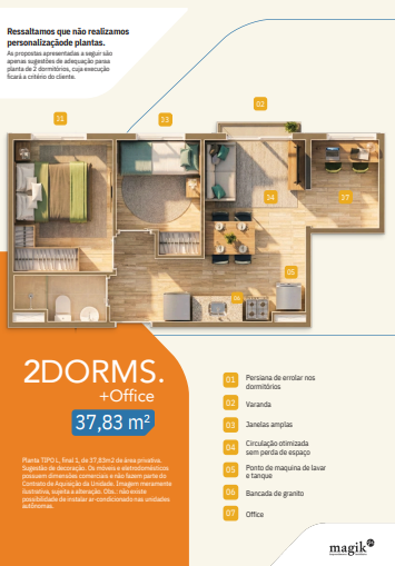 Apartamento à venda com 37m², 2 quartos sem vaga - 22