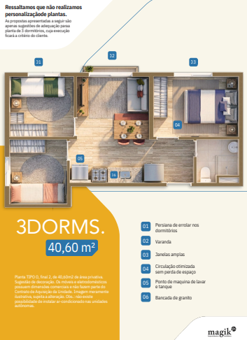 Apartamento à venda com 40m², 3 quartos sem vaga - 22