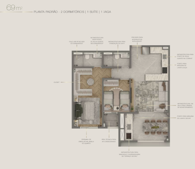 Apartamento à venda com 69m², 2 quartos com vaga - 16