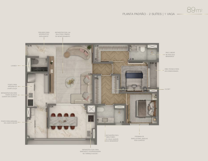 Apartamento à venda com 89m², 2 quartos com vaga - 16