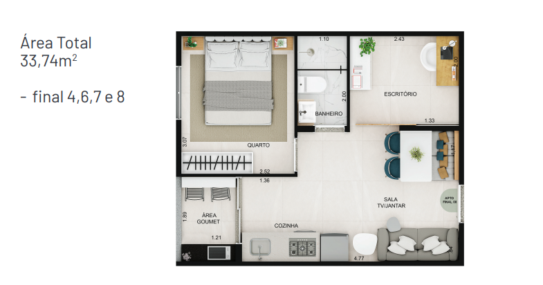 Apartamento à venda com 33m², 1 quarto com vaga - 13