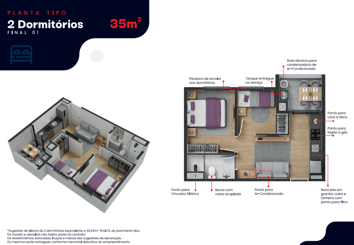 Apartamento à venda com 35m², 2 quartos sem vaga - 24