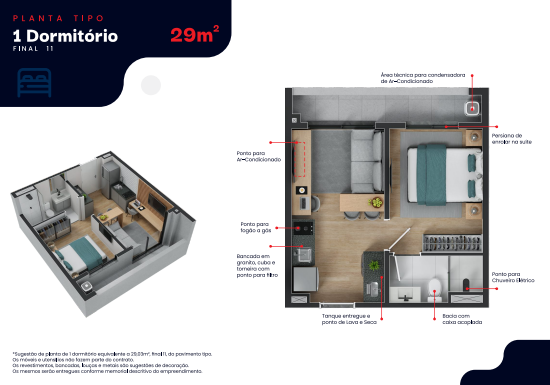 Apartamento à venda com 29m², 1 quarto sem vaga - 24