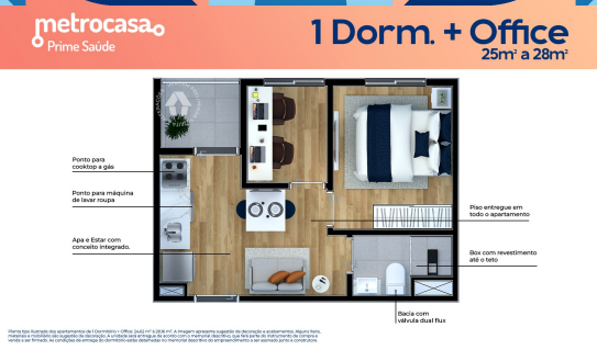 Apartamento à venda com 27m², 1 quarto sem vaga - 22