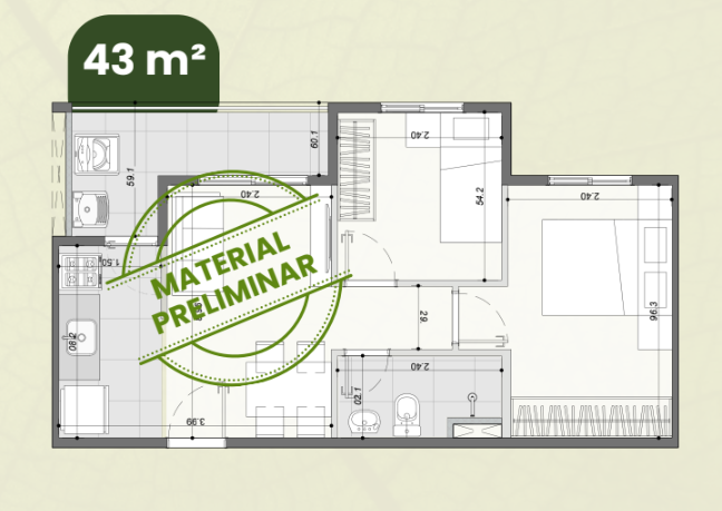 Apartamento à venda com 43m², 2 quartos com vaga - 19