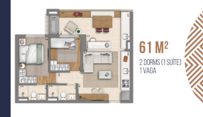 Apartamento à venda com 61m², 2 quartos com vaga - 6
