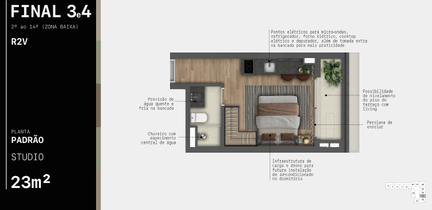 Studio à venda com 23m², 0 quartos sem vaga - 16