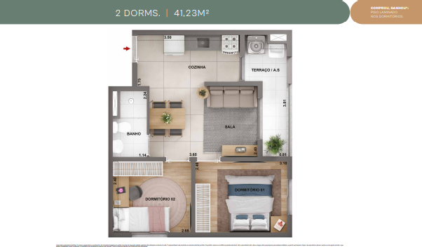 Apartamento à venda com 41m², 2 quartos sem vaga - 26