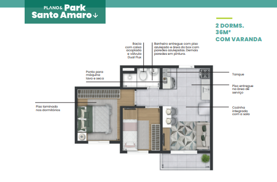 Apartamento à venda com 36m², 2 quartos sem vaga - 20
