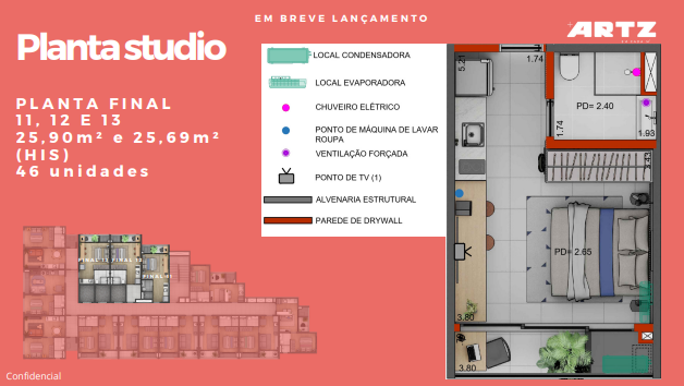 Studio à venda com 25m², 0 quartos sem vaga - 17