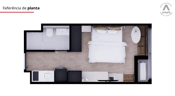 Apartamento à venda com 21m², 1 quarto sem vaga - 14